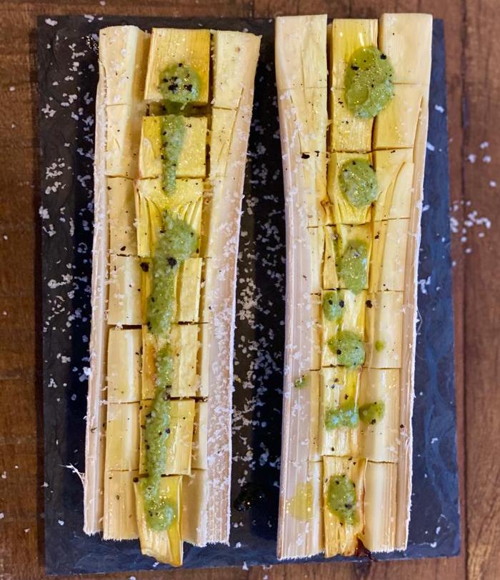 A Pupunha Assada com Pesto de Manjericão