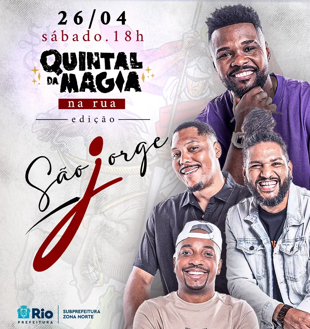 Quintal da Magia ocupa a Penha com roda de samba dedicada a São Jorge