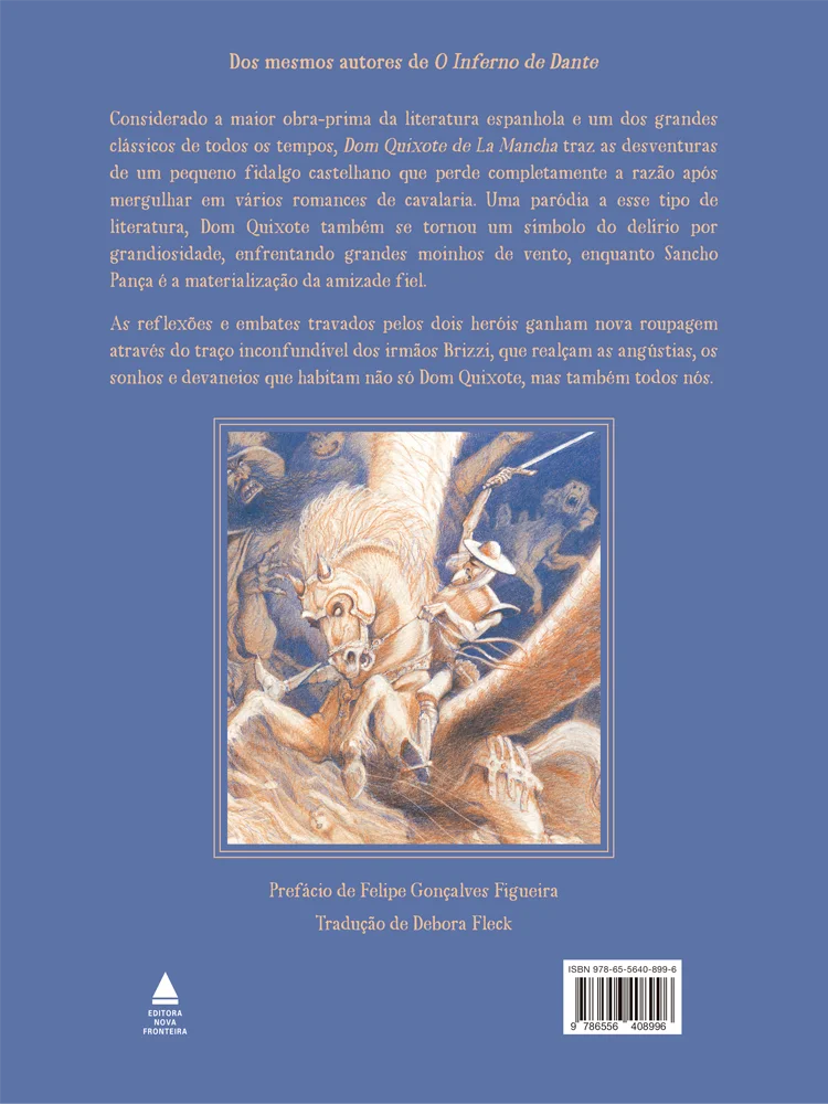 Contra Capa de Dom Quixote de La Mancha- Divulgação Nova Fronteira