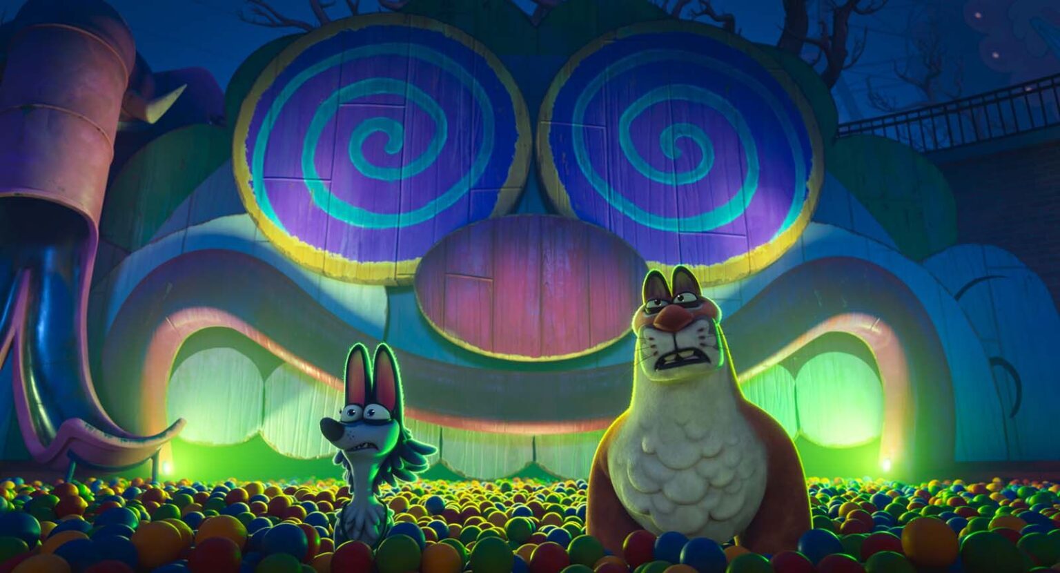 Cena de Zoopocalipse- Copyright 2024 STRANGE ANIMALS (COPPERHEART) PRODUCTIONS INC., CHARADES PRODUCTIONS SAS, UMEDIA PRODUCTION SA, MIPA (NOTZ) FILM INC., APOLLO FILMS DISTRIBUTION. ALL RIGHTS RESERVED