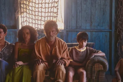 Rodrigo Santoro, Johnny Massaro, Miguel Martines e Rebeca Jamir em cena de "O Filho de Mil Homens"- Divulgação NETFLIX