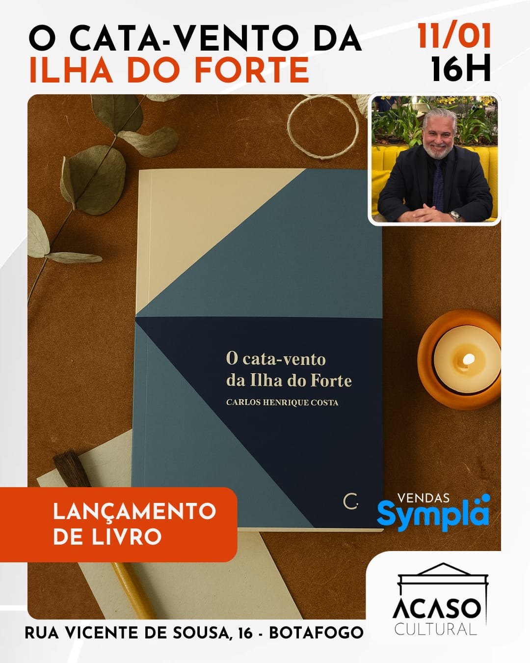 Livro vira espetáculo: Carlos Henrique Costa lança obra com show inédito no Acaso Cultural