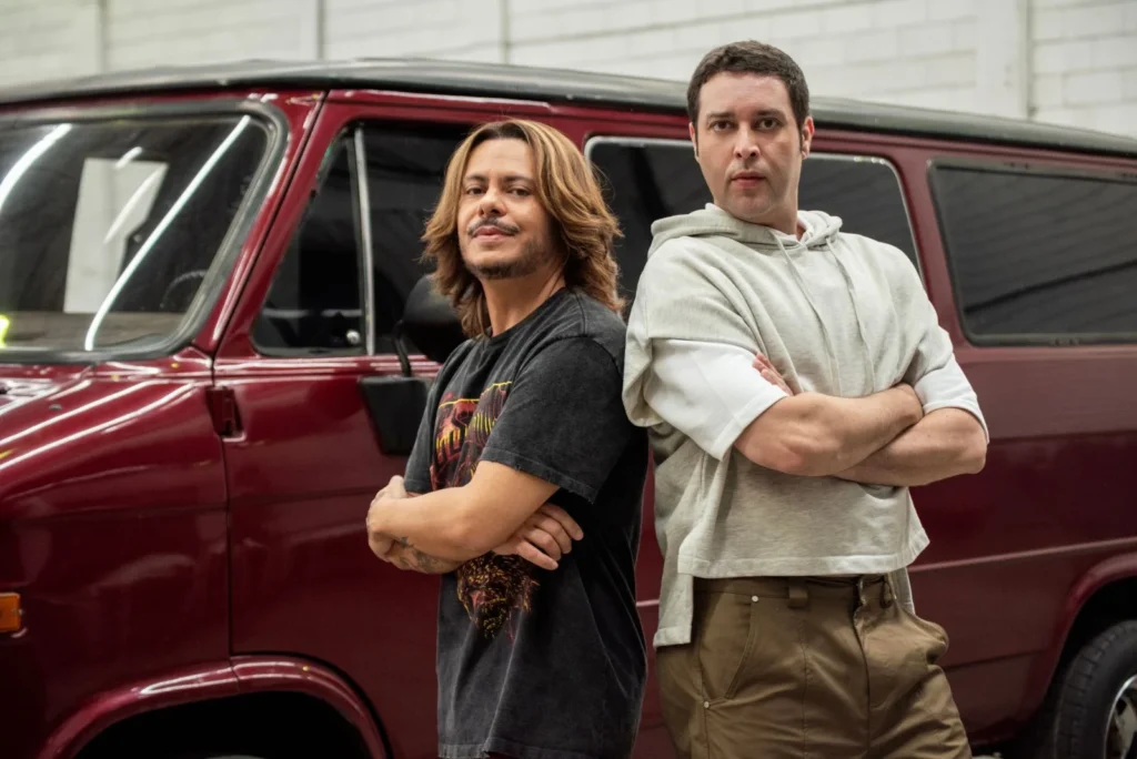 Marcus Majella e Pedroca Monteiro em foto de divulgação para "Agentes Muito Especiais"- Copyright Downtown Filmes / Globo Filmes