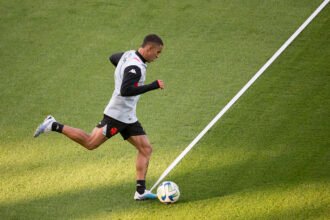 Erick Marcus no treino do Vasco no Estadio Sao Januario em 19 de junho de 2023. Foto: Daniel RAMALHO/VASCO