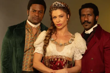 Grazi Massafera, André Luiz Miranda e David Júnior em imagem de divulgação de Dona Beja- Divulgação HBO MAX