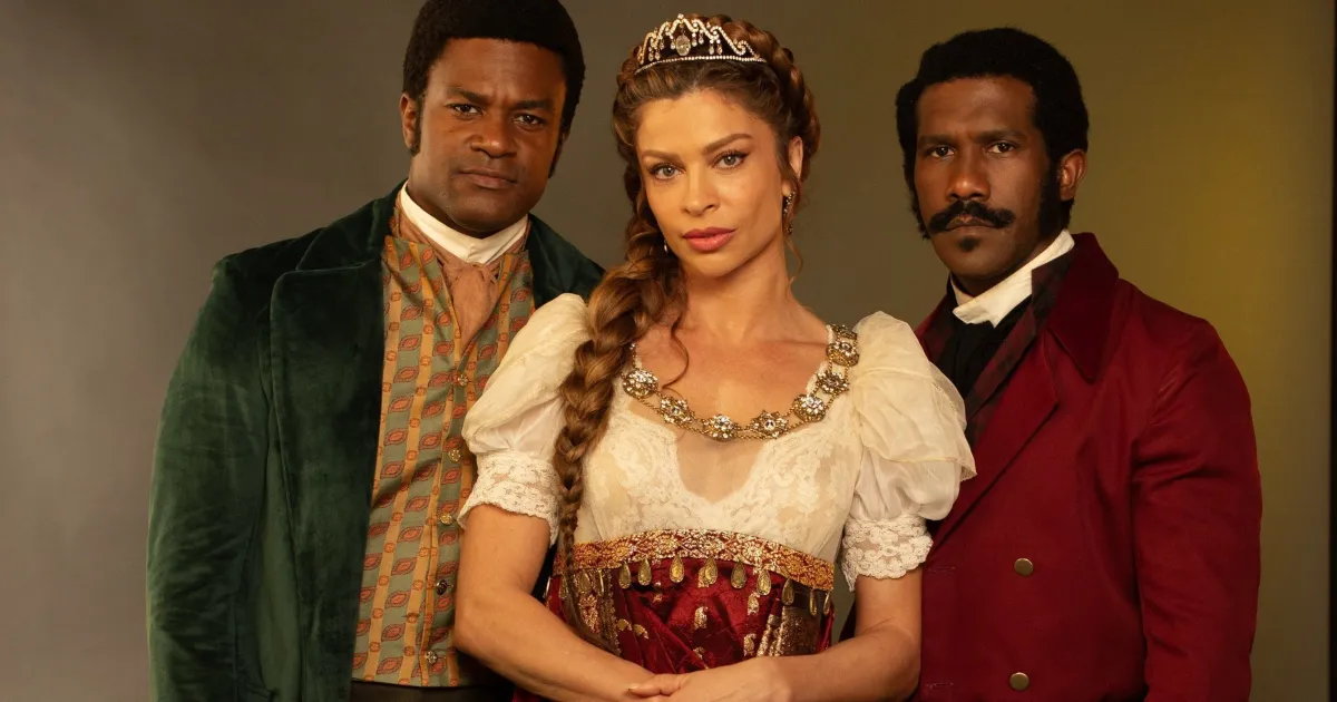 Grazi Massafera, André Luiz Miranda e David Júnior em imagem de divulgação de Dona Beja- Divulgação HBO MAX