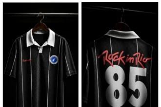 Rock in Rio, Rock in Rio 2026, C&A, jersey Rock in Rio, camisa Rock in Rio 1985, futebol e música, Rock in Rio retrô, Cidade do Rock, Rock in Rio ingressos, Rock in Rio line-up, Foo Fighters, Elton John, Maroon 5, festival de música, collab C&A Rock in Rio, Rock World, Ticketmaster Brasil, moda festival, camisa inspirada em futebol