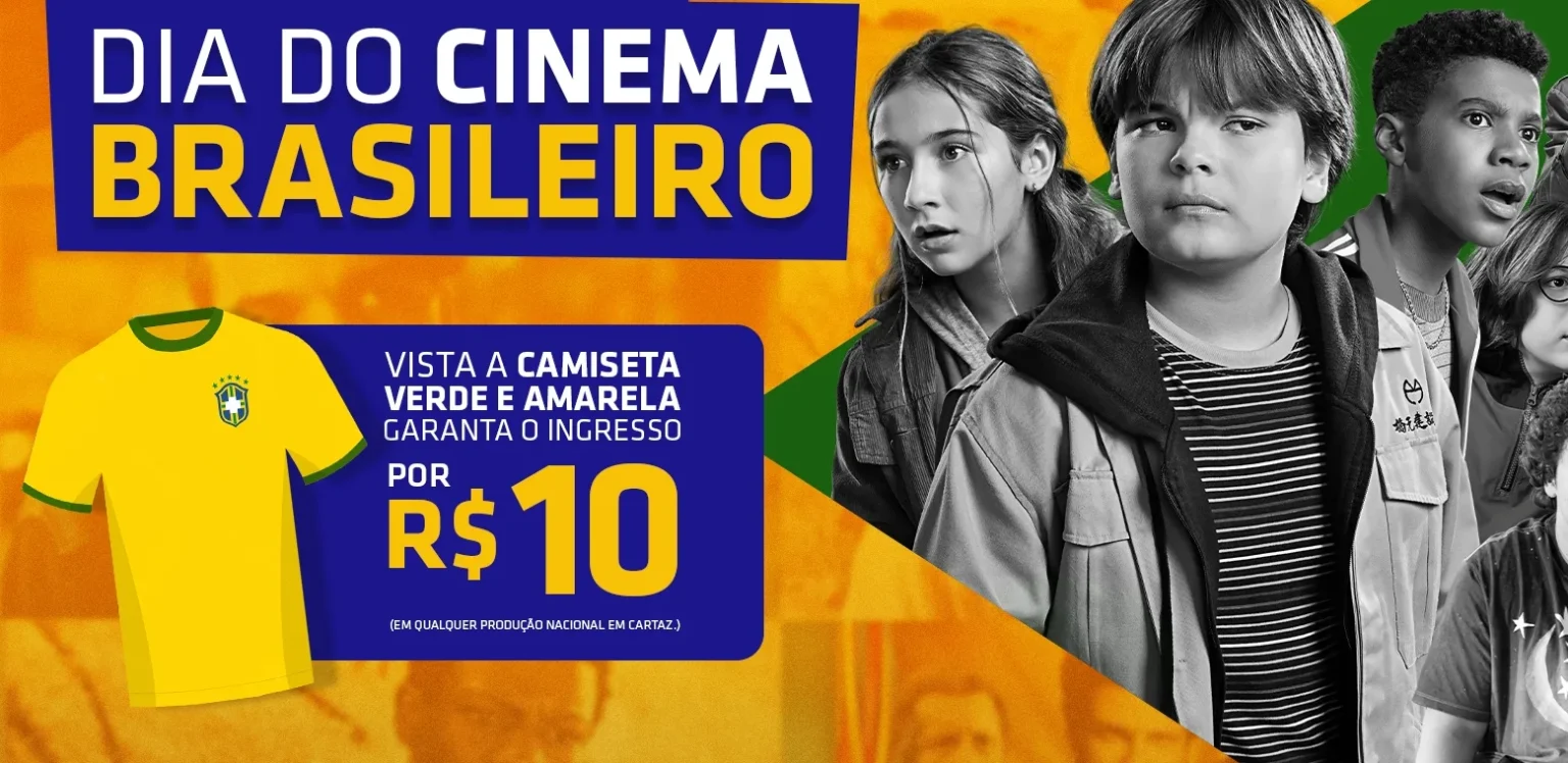Dia do Cinema Brasileiro tem ingressos a R$ 10 para quem vestir camisa da seleção