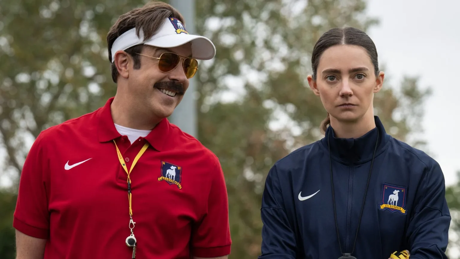 Jason Sudeikis e Tanya Reynolds em cena de "Ted Lasso"- Divulgação Apple+