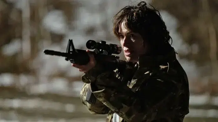 Lena Headey em cena de "Balística"- Distribuição ADRENALINA PURA+