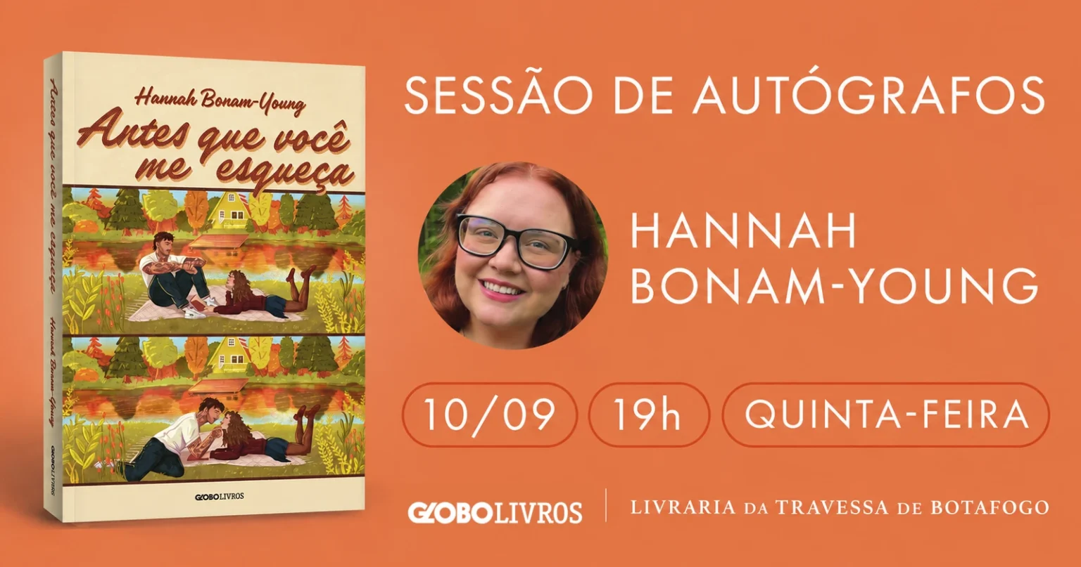 Hannah Bonam-Young lança novo romance no Rio de Janeiro nesta quinta-feira