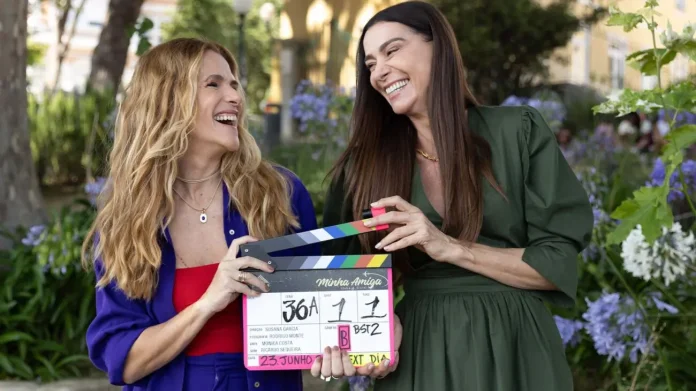 Mônica Martelli e Ingrid Guimarães nos bastidores de "Minha Melhor Amiga"- Divulgação Paris Filmes