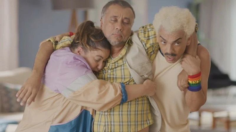 Maurício Manfrini, Mariana Xavier e Alexandre Lino em cena de "Marido de Aluguel"- Divulgação Imagem Filmes
